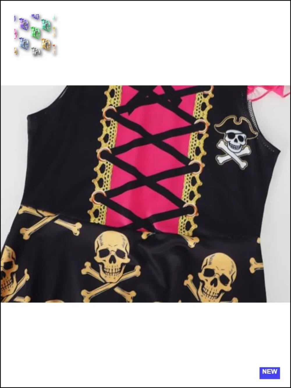 Girls Pirate Costume Dress Up Halloween Cruise Pretend Play Outfit